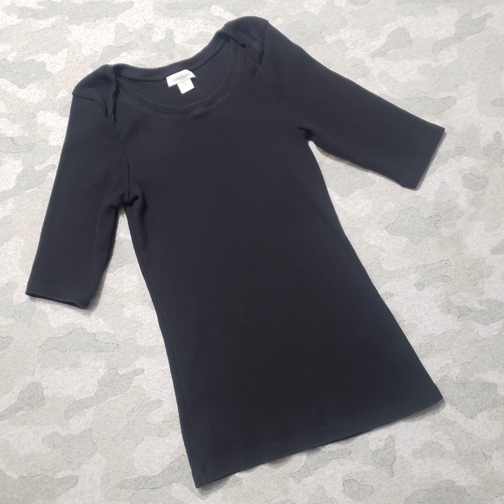 Sundance Top Womens XS Black Pullover Half Sleeve - Picture 3 of 9